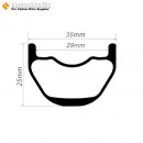 27.5er / 29er Carbon 35x25mm inner Width 29mm Tubeless Hookless MTB Rim,E-Bike Rim